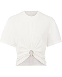Rabanne - Rabanne Ring Detailed Cropped T-Shirt - Lyst