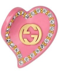 Gucci - Interlocking G Heart Hair Clip - Lyst