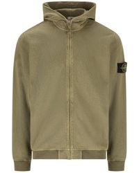 Stone Island - Logo Patch Zipped Hoodie - Lyst