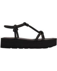 Gianvito Rossi - Open Toe Flatform Leather Sandals - Lyst