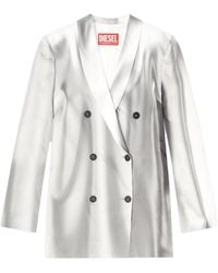 DIESEL - G-Avina Trompe L'Oeil Double-Breasted Satin Blazer - Lyst