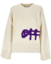 Off-White c/o Virgil Abloh - Intarsia Logo Knit Jumper - Lyst