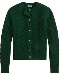 Polo Ralph Lauren - Pony-Embroidered Cable-Knit Cardigan - Lyst