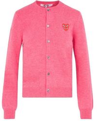 Comme des Garçons - Overlapping Heart Wool Cardigan - Lyst