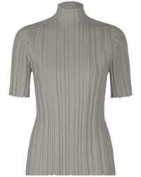 Pleats Please Issey Miyake - Ribbed Knit Turtleneck Sweater - Lyst