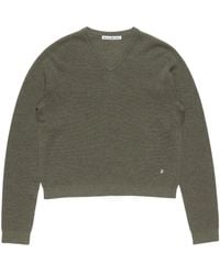 Acne Studios - Logo V-Neck Knitted Sweater - Lyst