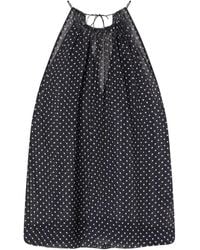 Nili Lotan - Halterneck Polka-Dot Silk Tank - Lyst