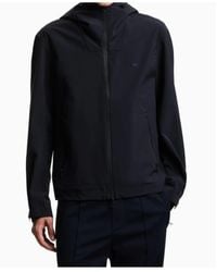 Emporio Armani - Long-Sleeved Hooded Zip-Up Jacket - Lyst