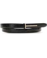 Tom Ford - Shiny Stamped Embossed Slim T Belt - Lyst