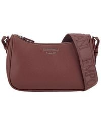 Emporio Armani - Pebbled Shoulder Bag With A Zip Closure And Adjustable Strap - Lyst