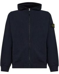 Stone Island - Logo Patch Zipped Hoodie - Lyst