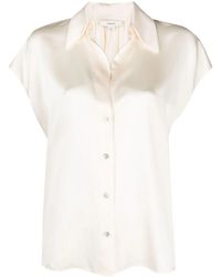 Vince - Short-Sleeve Silk Shirt - Lyst