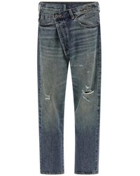 R13 - Distressed Crossover Jeans - Lyst