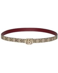 Gucci - Gg Marmont Reversible Thin Belt - Lyst