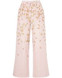 Donde Esteban - Wide Leg Printed Cotton Pants - Lyst