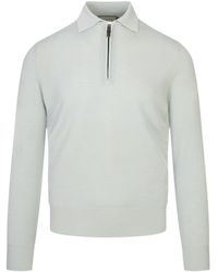 Canali - Quarter-Zip Knitted Sweater - Lyst