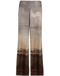 Pierre Louis Mascia - Landscape-Print Wide-Leg Trousers - Lyst