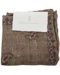 Brunello Cucinelli - Motif-Printed Finished Edge Pocket Square - Lyst