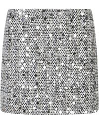 ERMANNO FIRENZE - Sequin-Embellished Tweed Mini Skirt - Lyst