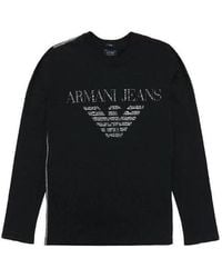 Armani Jeans - Round Collar And Long-Sleeved T-Shirt - Lyst