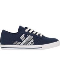 EA7 - Logo Strapped Casual Sneakers - Lyst