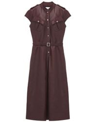 McQueen - Belted Shirt Dress - Lyst