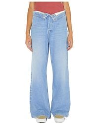 AMISH - Wide-Leg Roll-Up Jeans - Lyst