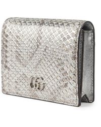 Gucci - Gg Marmont Python Small Wallet - Lyst
