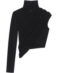 Courreges - Asymmetric Cropped Jersey Top - Lyst