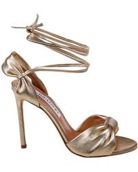 Aquazzura - Knot Detailed Ankle Strapped Sandals - Lyst