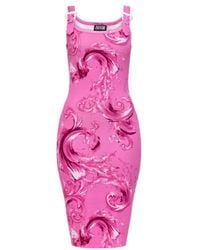 Versace Jeans Couture - Couture Baroque Buckle Fitted Dress - Lyst