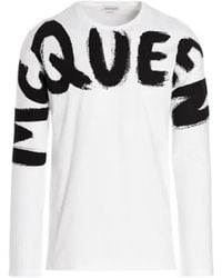 McQueen - Graffiti Logo-Print T-Shirt - Lyst