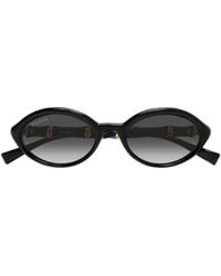 Gucci - Eyewear Oval Frame Sunglasses - Lyst