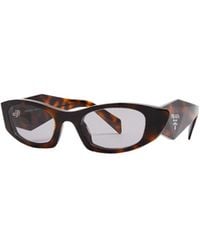 Prada - Narrow Oval-Frame Sunglasses - Lyst