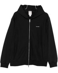 Calvin Klein - Embroidered-Logo Zip-Up Hoodie - Lyst