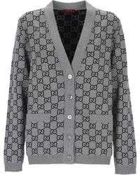 Gucci - Monogrammed Button-Up Cardigan - Lyst