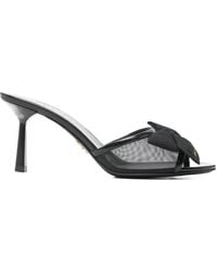 Prada - Mesh Heeled Slip-On Sandals - Lyst