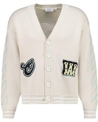 Off-White c/o Virgil Abloh - Star Logo Diagonal Varsity Knit Cardigan - Lyst