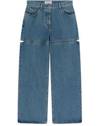 The Attico - The Wide-Leg Cut-Out Detail Jeans - Lyst