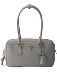 Prada - Small Saffiano Leather Top-Handle Bag - Lyst