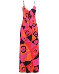 PUCCI - Printed Silk Crepe De Chine Maxi Dress - Lyst