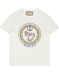 Gucci - Cotton Jersey T-Shirt With Interlocking G - Lyst