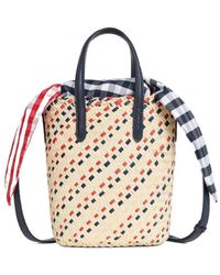 Thom Browne - Mini Rwb-Stripe Embroidery Tote Bag - Lyst