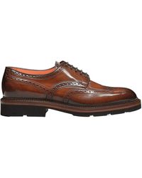 Santoni - Brogue Lace-Up Shoes - Lyst