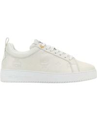 MCM - Logo-Embossed Lace-Up Sneakers - Lyst