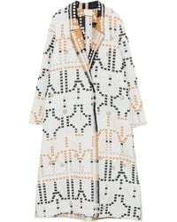 forte_forte - Geometric-Pattern Jacket With Fringed Edges - Lyst