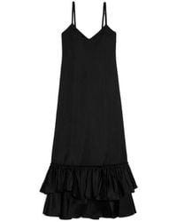 Jil Sander - Silk Blend Ruffle Dress - Lyst