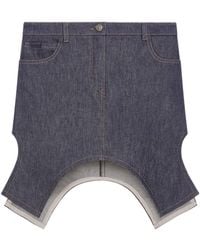 Courreges - Courrèges Mid-Rise Asymmetric-Hem Mini Skirt - Lyst
