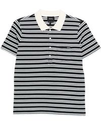 A.P.C. - Striped Pocket Polo - Lyst