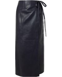 Nour Hammour - Paneled Leather Maxi Wrap Skirt - Lyst